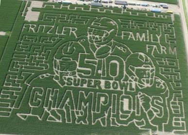 The design of the corn maze this year. Photo courtesy of the Fritzler Corn Maze.