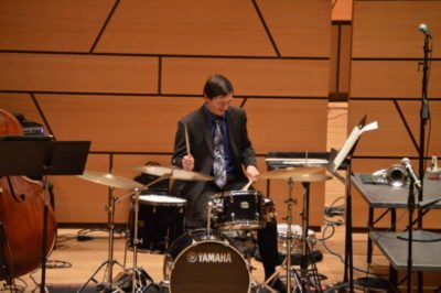 Tim Sanchez plays the drums during the Jazz Ensemble performed in the Griffin Concert Hall of the UCA in Fort Collins, Colo. Nov. 17, 2016. Photo by Nathan Kaplan.
