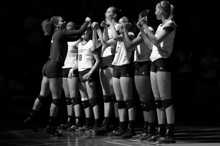 CSU Starters are announced prior to their game against Wichita State University. (Elliott Jerge | Collegian)