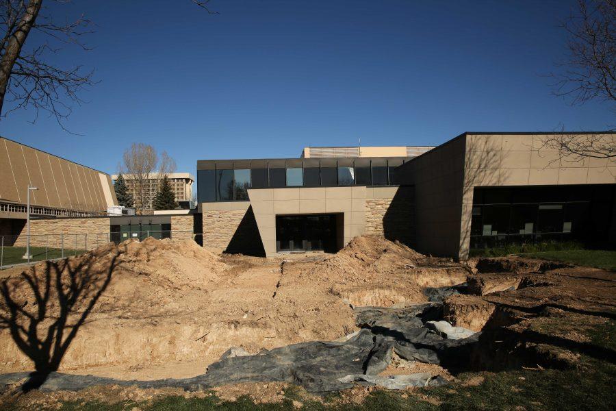 The grounds for the addition to the Health and Exercise Science building are seen at the construction site on the south side of the HES building on Wednesday morning. Groundbreaking for the new building started on November 13th. (Forrest Czarnecki | Collegian)
