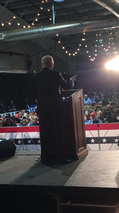 Vice Presidential Candidate Mike Pence rallied for Donald Trump in Loveland Wednesday night. Photo courtesy of Dakota Deirueste.