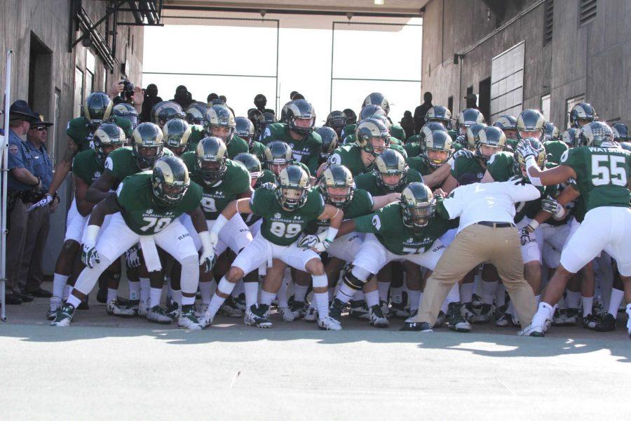 CSU Football team getting ready to leave the tunnel against Fresno State. (Javon Harris | Collegian