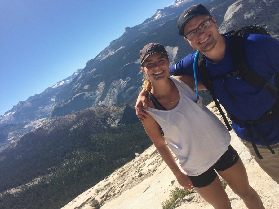 Us on top of Half Dome with the view of Yosemite Valley below. Photo credit: Lindsay Wienkers