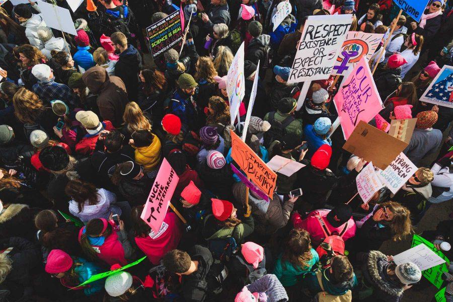 Thousands gather in Civic Park during the Womens March in Denver, January 21, 2017 (Davis Bonner | Collegian) 