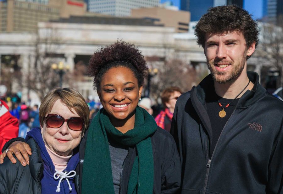 CSU student Denise Meeker joins family and friends at the Women's March in Denver, January 21, 2017 (Davis Bonner | Collegian)