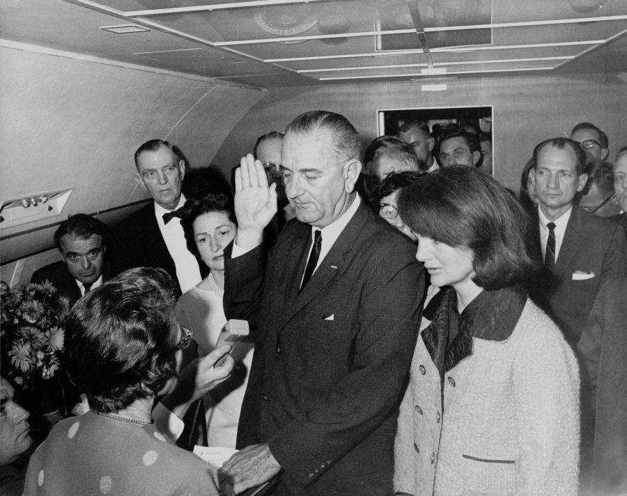 Photo courtesy of: Wikimedia
https://upload.wikimedia.org/wikipedia/commons/c/cc/Lyndon_B._Johnson_taking_the_oath_of_office,_November_1963.jpg Photo credit: WikiImages