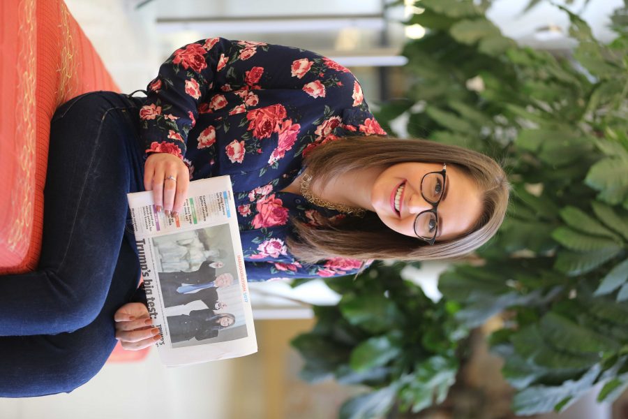 Colorado State University senior Sara Andreas poses for a portrait last week at the Lory Student Center. Andreas, a feminist who is very passionate about politics, worked for the Donald Trump campaign this year. (Forrest Czarnecki | Collegian)