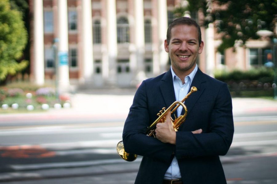 Juilliard graduate Caleb Hudson teaches at CSU's trumpet studio. Photo credit: Natalie Dyer