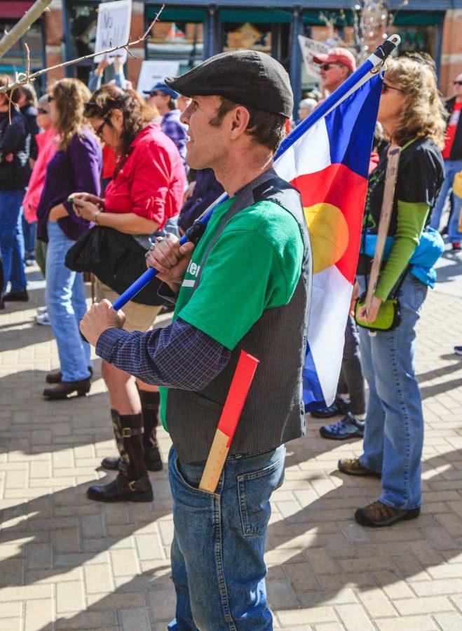 Jake Knebel, an activist with Fort Collins for Progress among other organizations, is fighting "to save the EPA" following Trump's cabinet nominations. February 7, 2017 (Davis Bonner | Collegian)