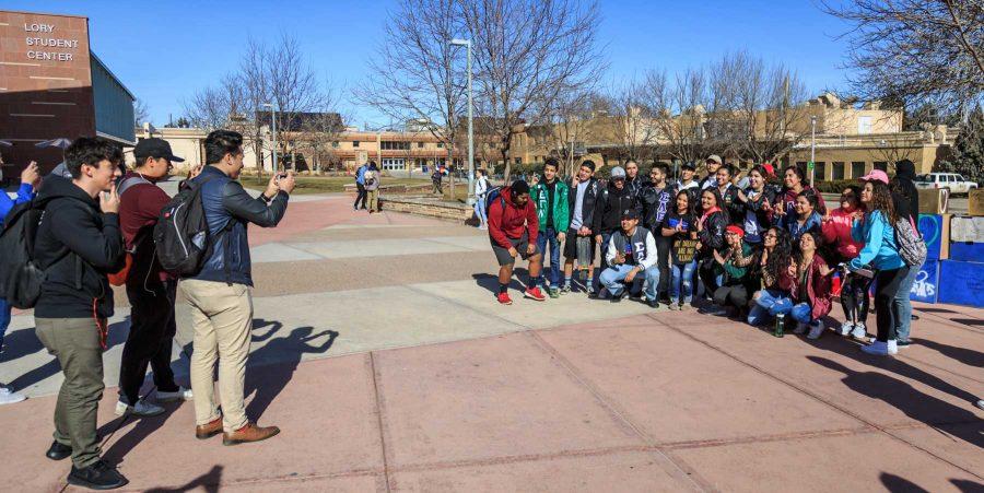 The Multicultural Greek Council joins others on CSU's plaza during the "To Immigrants With Love" event. February 8, 2017 (Davis Bonner | Collegian)