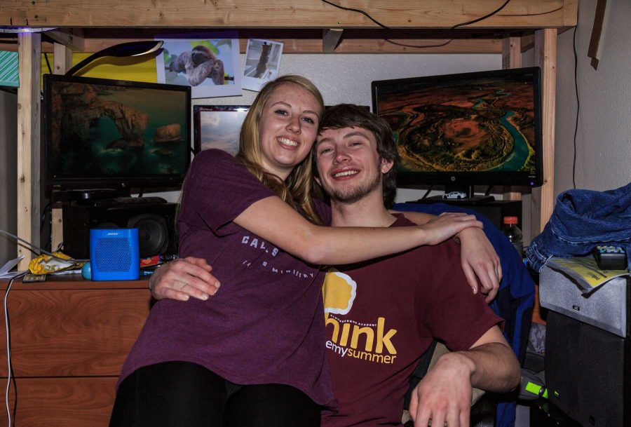 Andrew Jones, a freshman mechanical engineer loves his girlfriend Elizabeth Dominic, a freshman civil engineer. The two met when Elizabeth and her roommate were going around meeting everyone in their dorm during the first weeks of school. Since then the two enjoy going on ski trips and working on homework together (Davis Bonner | Collegian)