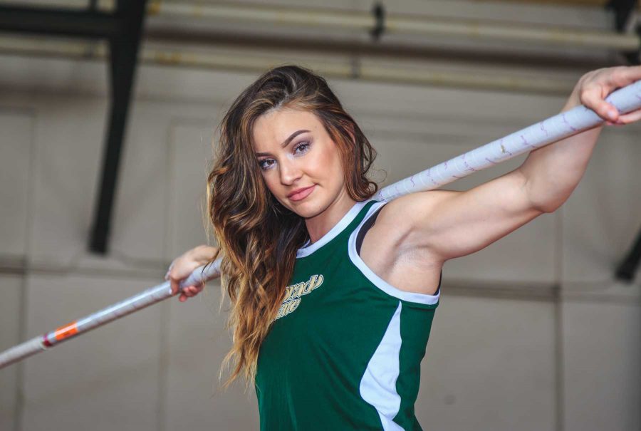 Stephanie Bess is a theater major by day and track star by night. Specializing in pole vault, Stephanie has been competing since her junior year of high school and now stars on CSUs track team. (Davis Bonner | Collegian)
