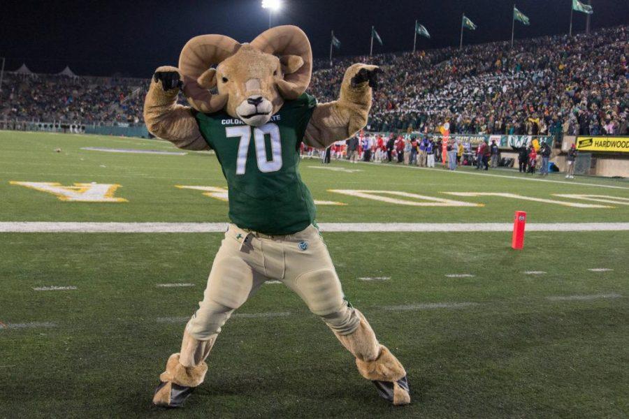Colorado State University mascot Cam the Ram at Hughes Stadium on Nov 19. This is the last game that will be played at Hughes Stadium. (Luke Walker | Collegian)