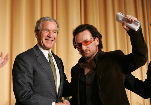 Photo courtesy of wikimedia.org 

https://upload.wikimedia.org/wikipedia/commons/6/60/Bush_and_Bono.jpg