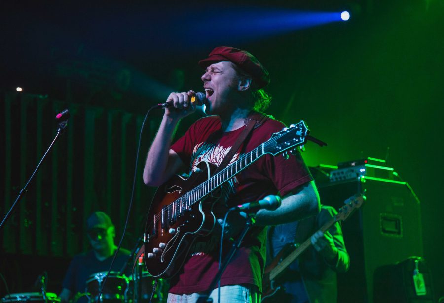 Lead vocalist Lech Wierzynski from the California Honeydrops takes the stage Wednesday night in the Aggie Theater (Davis Bonner | Collegian)