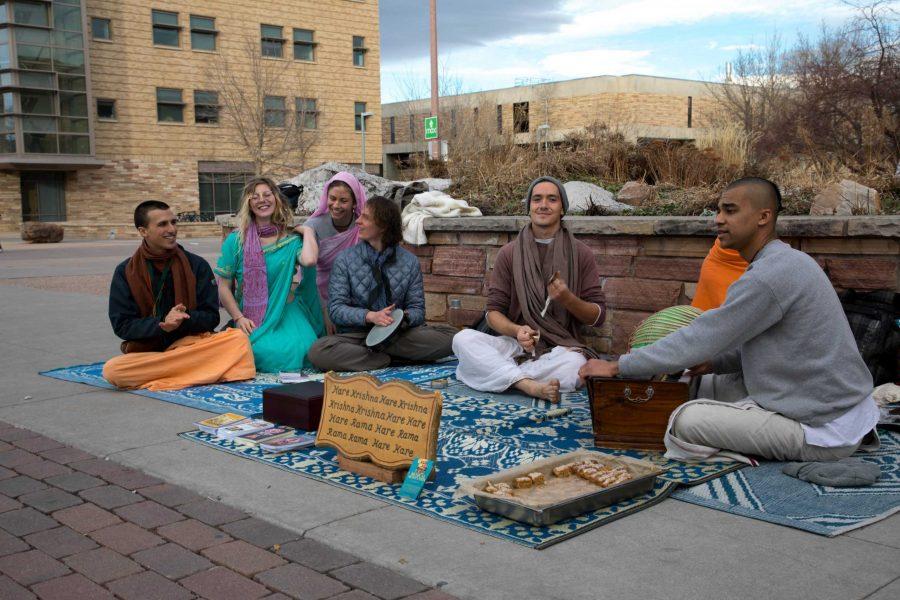 Hare Krisna group celebrates their faith in the Plaza on Tuesday.