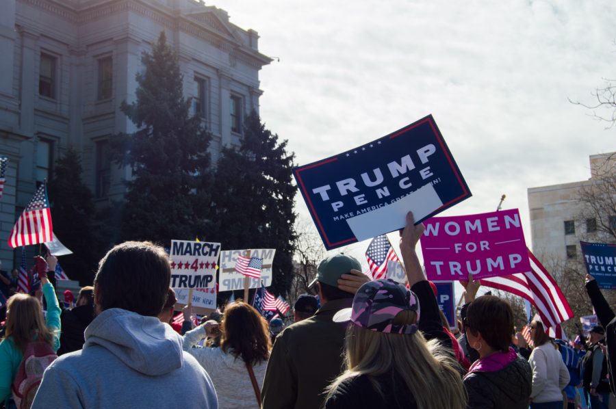 Citizen's show their support of Trump with many signs at the Denver Trump Rally. Photo by Kaitlyn Ancell | Collegian