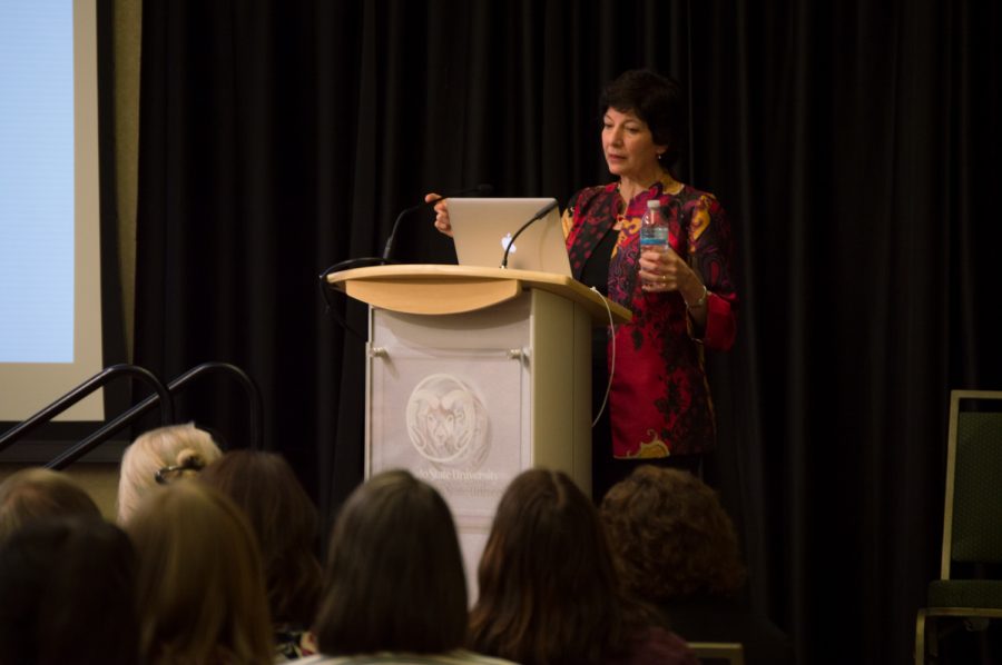 Nadya A. Fouad, Ph. D and Chair of Educational Psychology at UWM, presents her research findings at the Experience of Campus Climate for Women Faculty on March 20. Her studies showed significant findings in gender inequity at CSU, and what types of environments women faculty thrive in.  Photo by Kaitlyn Ancell | Collegian