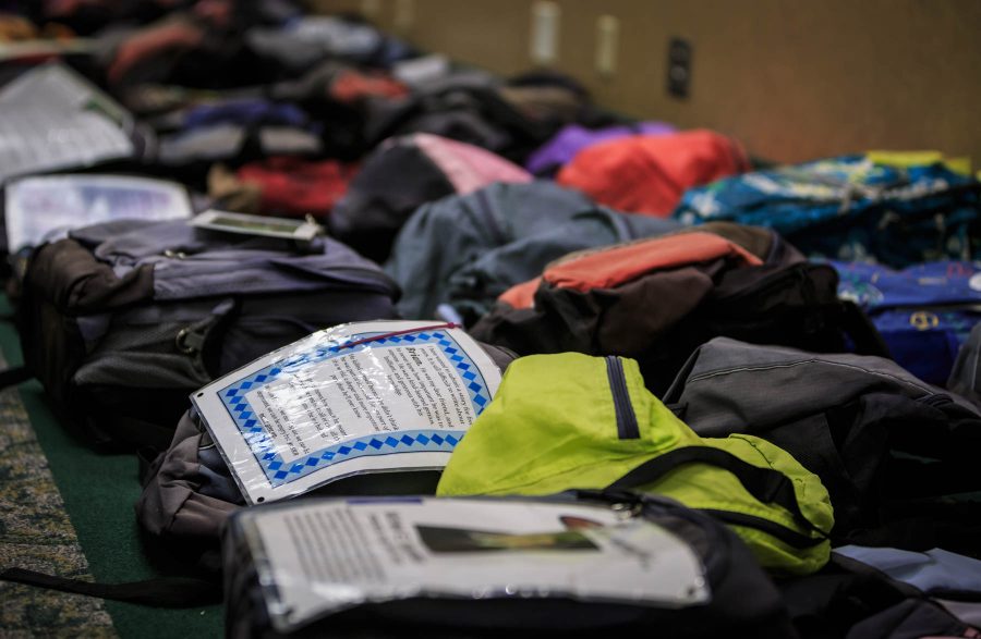 Send Silence Packing, in coordination with Active Minds, the CSU Health Network and ASCSU, is a traveling exhibit that addresses student suicide in college. Visitors are invited to walk among the roughly 1,100 backpacks representing student suicides in the US every year. (Davis Bonner | Collegian)