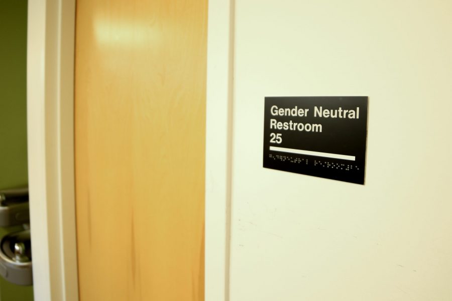 A gender neutral bathroom on campus. (Kasen Schamaun | Collegian)