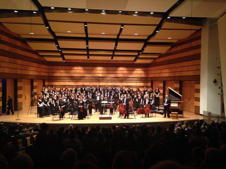 The CSU Concert Choir and Concert Orchestra combined for a special collaboration. Photo credit: Mckenzie Moore