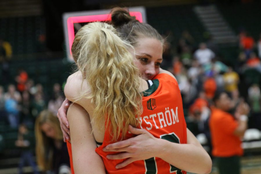The loss to UC Davis marked the end of the Elln Nystrom and Elin Gustavsson era for CSU. The duo each tallied over 1000 points in their CSU careers (Elliott Jerge | Collegian)