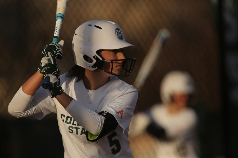 Colorado State University's Taylor Ward (5) goes up to bat during a game against Penn State on Friday, March 3rd at Colorado State University. CSU beat Penn State 4-0. (Forrest Czarnecki | Collegian)