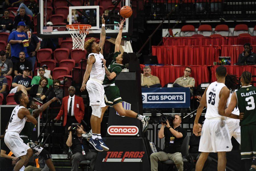 11 MAR 2017: Colorado State University takes on University of Nevada during the 2017 Mountain West Conference Men's Basketball Championship at the Thomas &amp; Mack Center in Las Vegas, NV. Justin Tafoya/NCAA Photos