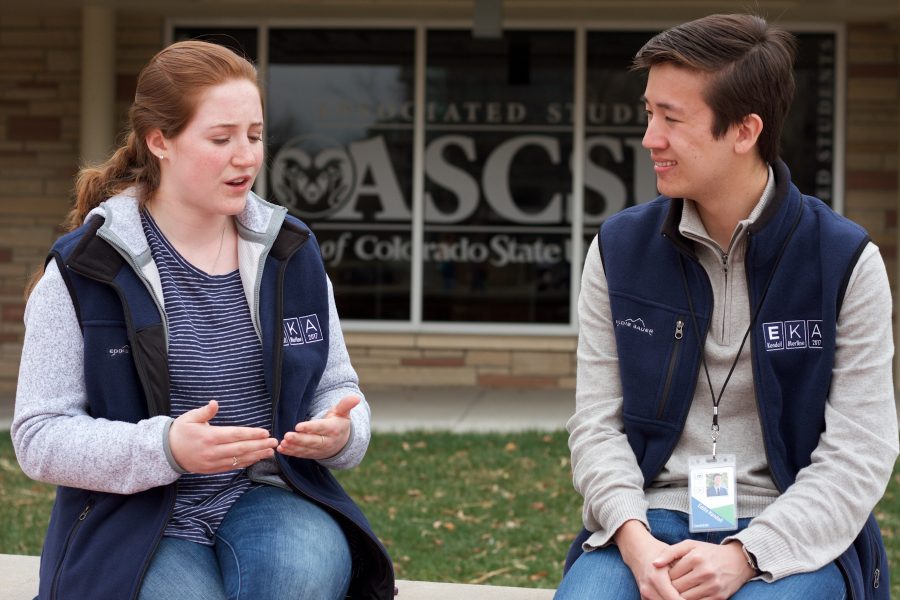 Edward Kendall, junior Microbiology major, and Kyrie Merline, junior journalism major, are running ASCSU president and vice president for the 2017-2018 school year. (Tony Villalobos May | Collegian)