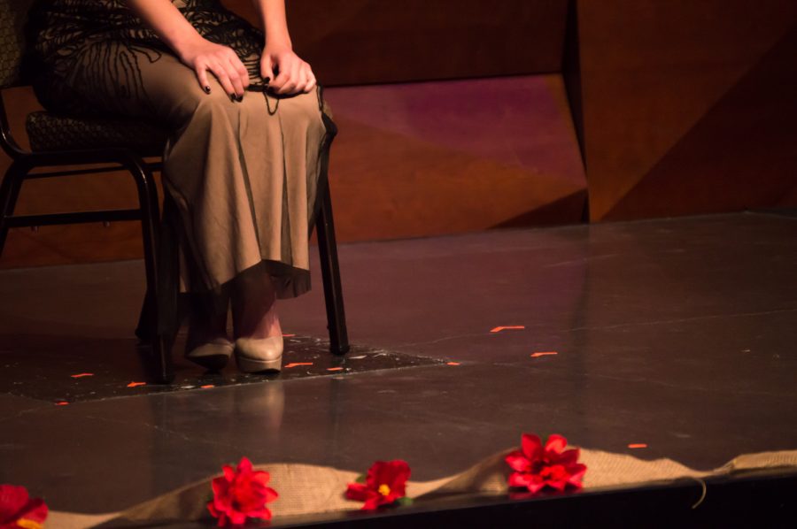 Women spoke out about their experiences at The Blank Monologues Friday evening in the LSC theater. Photo by Olive Ancell | Collegian
