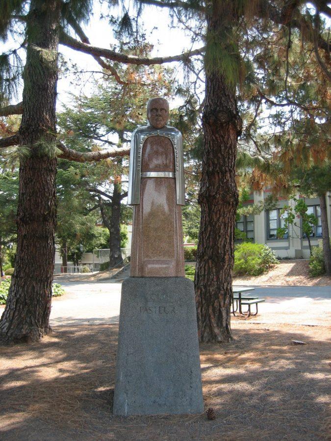 Louis Pasteur statue at San Rafael High School (Photo courtesy of wikimedia commons)