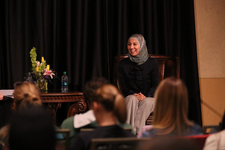 Asma Khalid, a political reporter for NPR, speaks about her experience covering the 2016 United States presidential election while at Colorado State University on Monday afternoon. (Forrest Czarnecki | Collegian)
