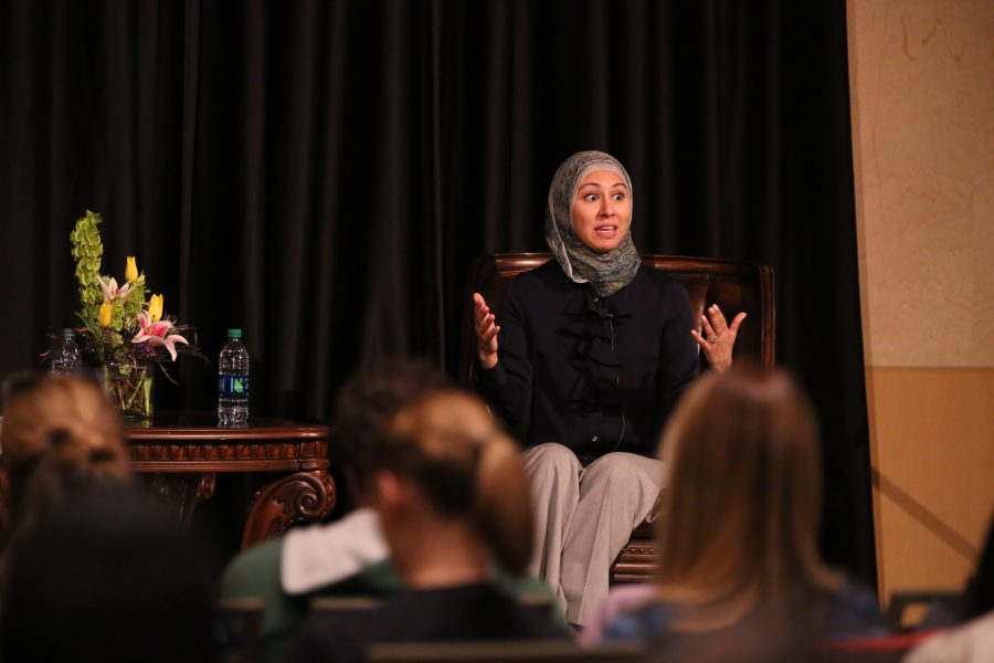 Asma Khalid, a political reporter for NPR, speaks about her experience covering the 2016 United States presidential election while at Colorado State University on Monday afternoon. (Forrest Czarnecki | Collegian)