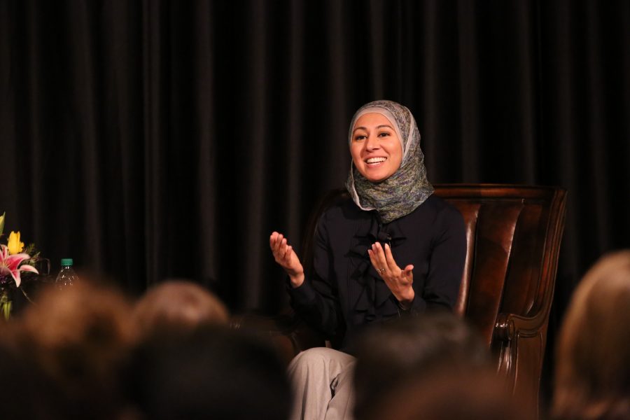 Asma Khalid, a political reporter for NPR, speaks about her experience covering the 2016 United States presidential election while at Colorado State University on Monday afternoon. (Forrest Czarnecki | Collegian)