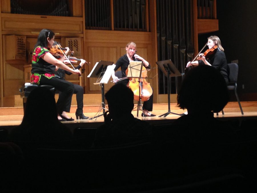 The Polaris String Quartet performed two pieces in four movements each on April 5 at the Organ Recital Hall. Photo credit: Mckenzie Moore