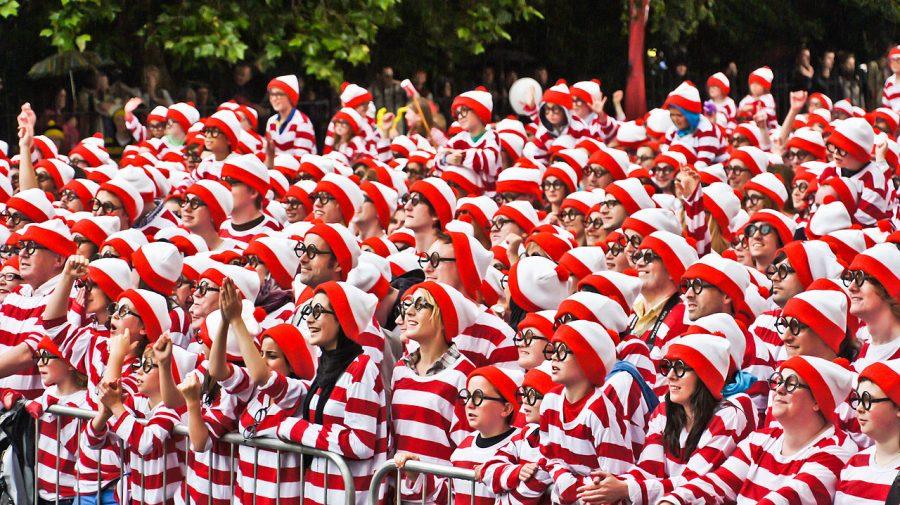 People dressed up as Waldo. (Photo courtesy of Wikimedia Commons)