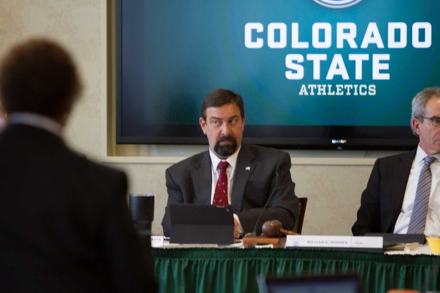 Colorado State University president Dr. Tony Frank runs the Board of Governers Meeting on May 2, 2017. Photo by Tony Villalobos May