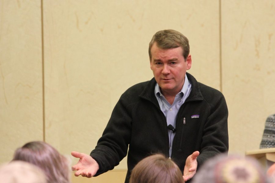 Senator Michael Bennet held a town hall in the Lory Student Center on Friday, May 19. (Tony Villalobos May | Collegian)