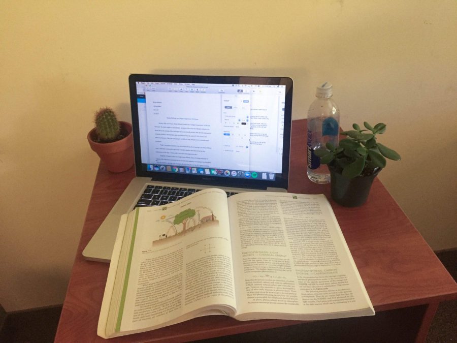 Studying for finals can be very consuming, make sure to stay hydrated and practice self-care. Photo credit: Katie Mitchell