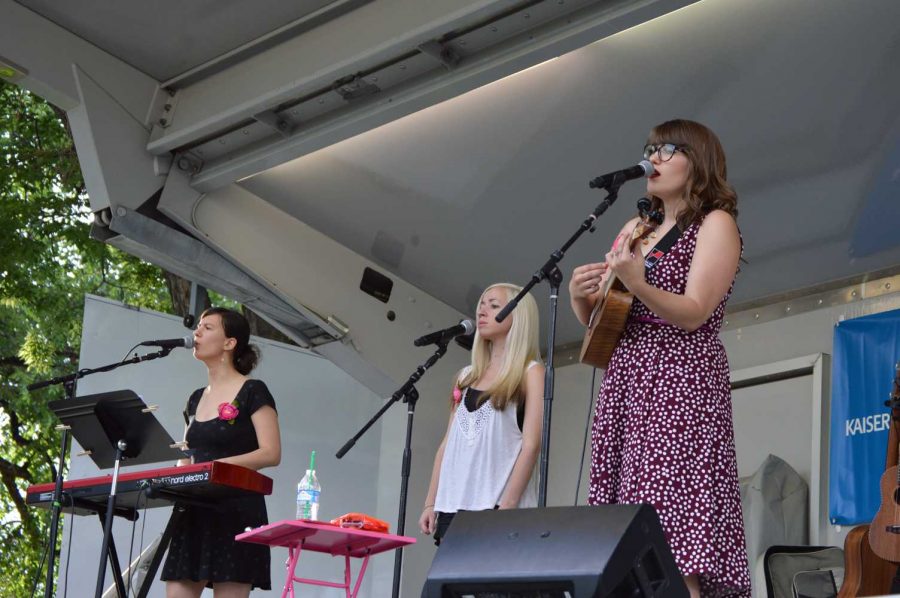 Danielle Anderson and her band Danielle Ate the Sandwich performed on opening night of the Lagoon Summer Concert Series Wednesday. Photo by Olive Ancell | Collegian