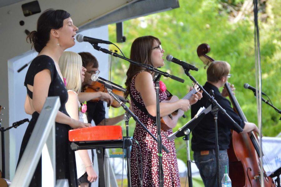 Danielle Anderson and her band Danielle Ate the Sandwich performed on opening night of the Lagoon Summer Concert Series Wednesday. Photo by Olive Ancell | Collegian