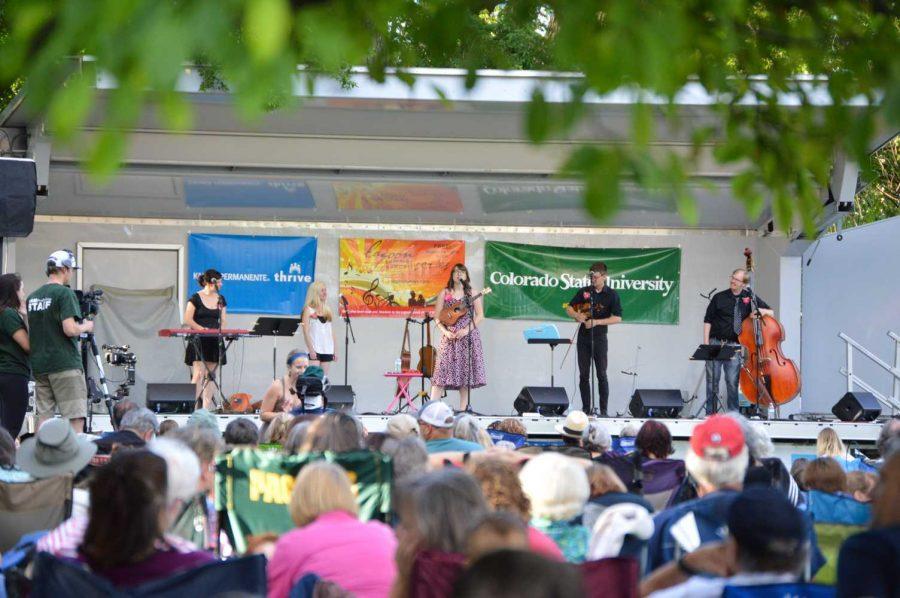 Large crowds gather for the 24th Annual Lagoon Summer Concert Series Grand Opening night at Colorado State University. Danielle Ate the Sandwich performed on opening night Wednesday. Photo by Olive Ancell | Collegian
