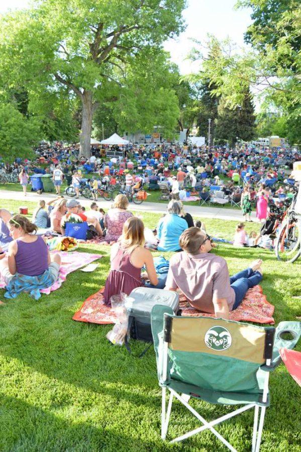 Large crowds gather for the 24th Annual Lagoon Summer Concert Series Grand Opening night at Colorado State University. Danielle Ate the Sandwich performed on opening night Wednesday. Photo by Olive Ancell | Collegian