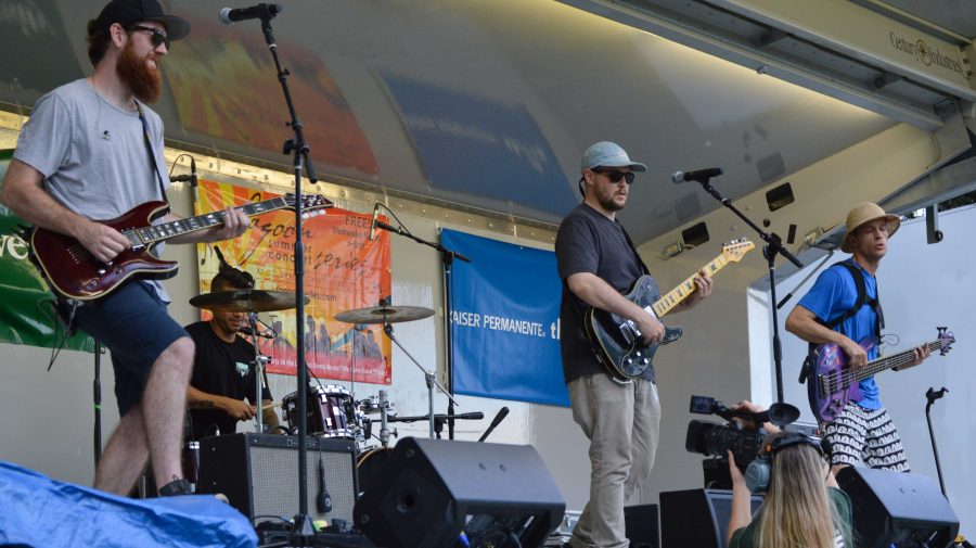 Tatanka performs at the second weekly Lagoon Summer Concert Series performace of the summer. Photo by Olive Ancell | Collegian