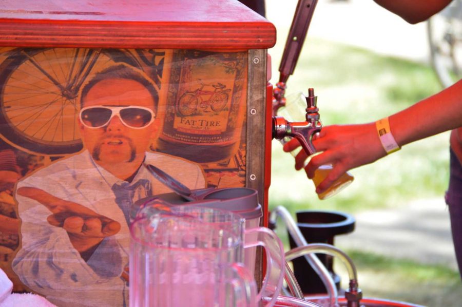 The New Belgium Breing Co. had a Fat Tire featured keg tap at the Colorado Brewers' Festival this weekend. Photo by Olive Ancell | Collegian