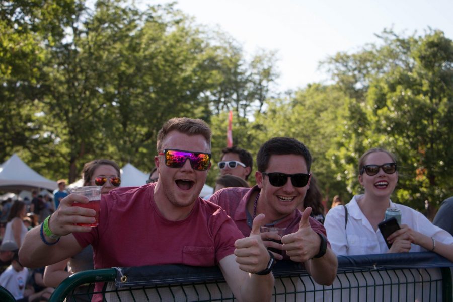 At the front of the crowd, fans gathered to watch Slow Caves open for St. Lucia at Taste of Fort Collins 2017  (Chapman Croskell | Collegian)