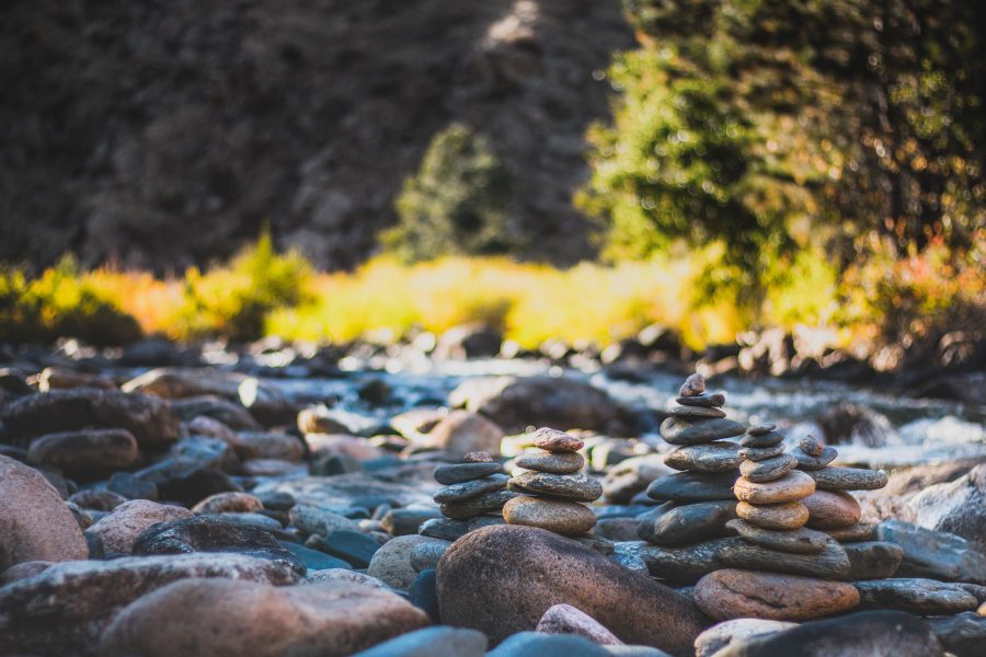 Rocks balanced on the Poudre River. (Collegian File Photo)