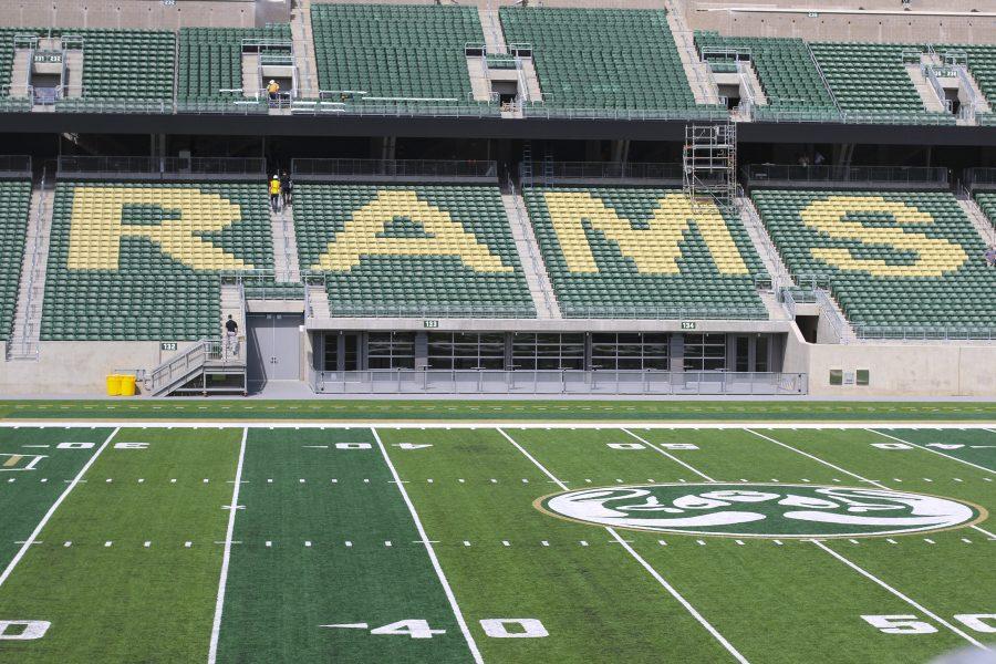 A midfield view of the student section at the brand new on-campus stadium.  
(Javon Harris | Collegian)
