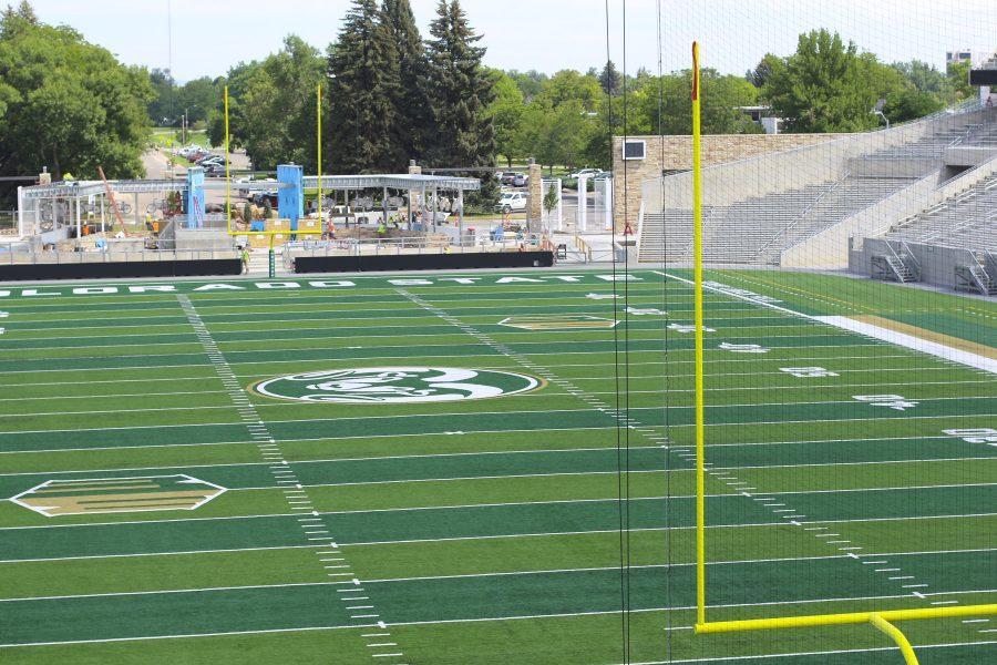 Ram fans will be able to stand on the south concourse and watch the action on the field below.
(Javon Harris | Collegian)
