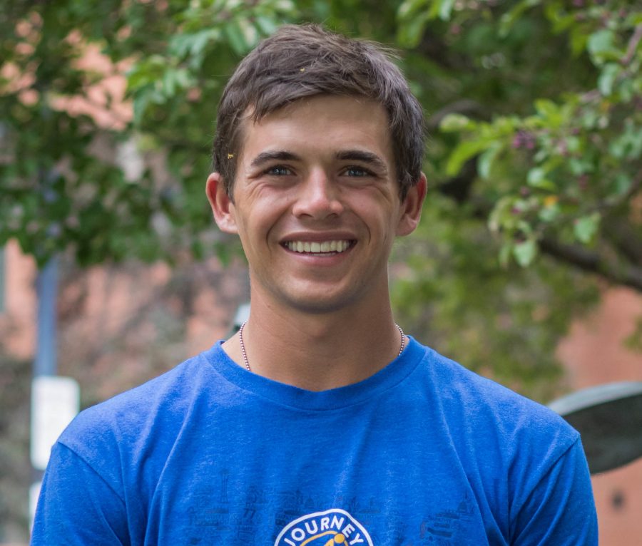 Ryan Duke, a member of Colorado State Universitys Pi Kappa Phi fraternity, is participating in the Journey of Hope, a cycling trip that raises awareness and support for people with disabilities. (Julia Trowbridge | Collegian)